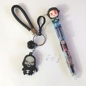 Demon Slayer‎ Tanjiro Kamado Pen & Grim Reaper Keychain Bundle NEW